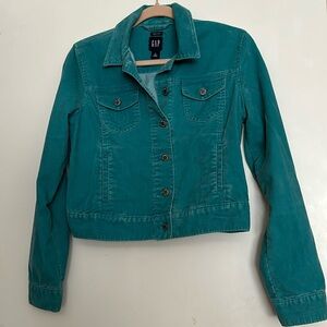Gap corduroy turquoise jacket with silver